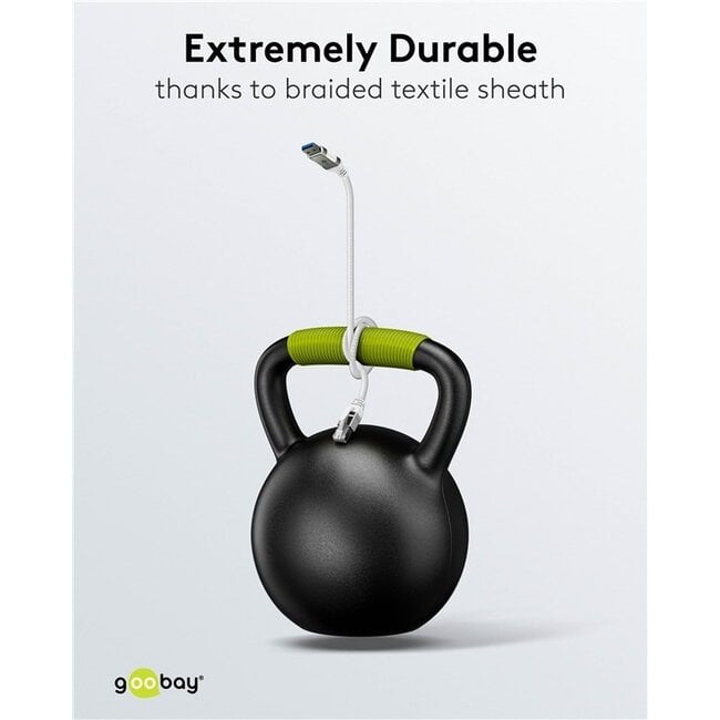 Goobay USB-A auf RJ45 LAN Kabel | USB 3.0 | CAT6 | Weiß | 1,5 m