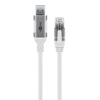 Goobay Goobay USB-A zu RJ45 LAN-Kabel | USB 3.0 | CAT6 | Weiß | 3 Meter
