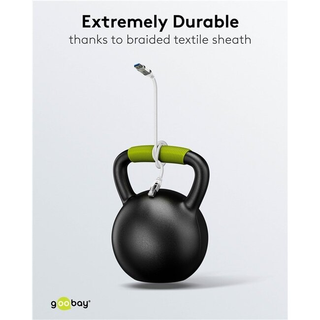 Goobay USB-A zu RJ45 LAN Kabel | USB 3.0 | CAT6 | Weiß | 5 Meter