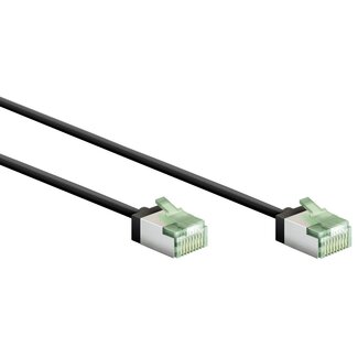 Goobay UFTP CAT8.1 Slimline Netzwerkkabel | LSZH | Schwarz | 3 Meter