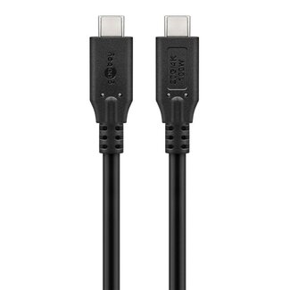 Goobay USB-C Kabel | USB4 20 Gbps | PD 100W | 4K 60Hz | Schwarz | 0,5 m