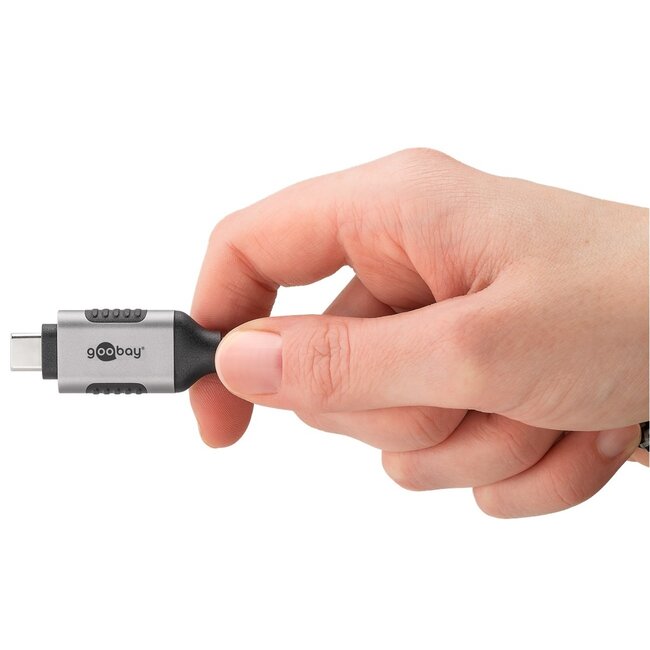 Goobay USB-C auf RJ45 LAN Kabel | Slimline | USB 3.0 | CAT6 | Schwarz | 1 Meter