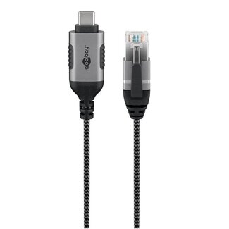 Goobay Goobay USB-C auf RJ45 LAN Kabel | Slimline | USB 3.0 | CAT6 | Schwarz | 1,5 m