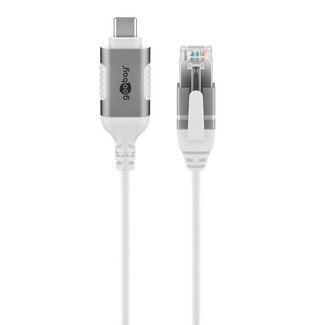 Goobay Goobay USB-C auf RJ45 LAN Kabel | Slimline | USB 3.0 | CAT6 | Weiß | 1 Meter
