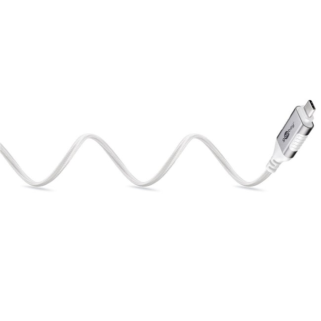 Goobay USB-C auf RJ45 LAN Kabel | Slimline | USB 3.0 | CAT6 | Weiß | 3 Meter