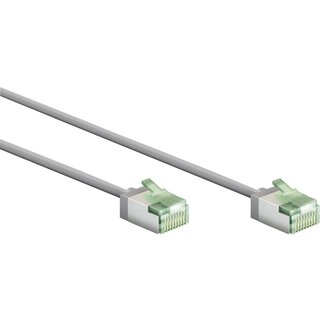 Goobay UFTP CAT8.1 Slimline Netzwerkkabel | LSZH | Grau | 0,15 m