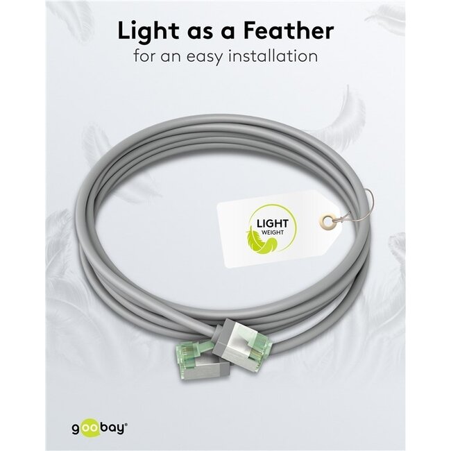 UFTP CAT8.1 Slimline Netzwerkkabel | LSZH | Grau | 1 Meter