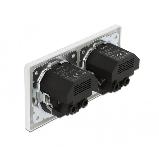 Delock Doppel-Einbausteckdose | 4x USB-A | 2x 14W | Weiß