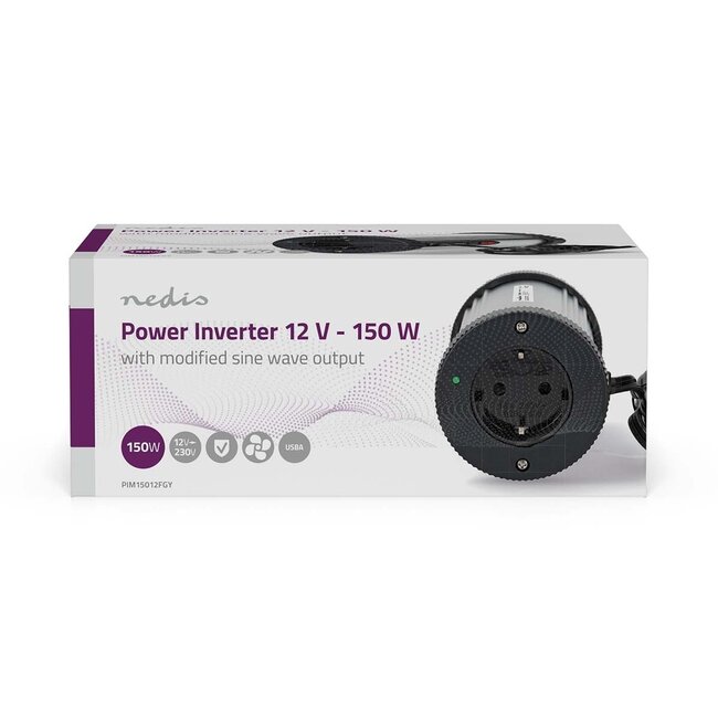 Nedis Wechselrichter | 12V auf 230V + USB | 150W | modifizierte Sinus