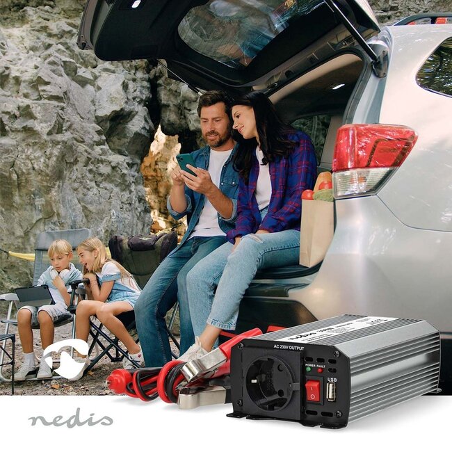 Nedis Wechselrichter 12V auf 230V + USB | 300W | modifizierte Sinuswelle