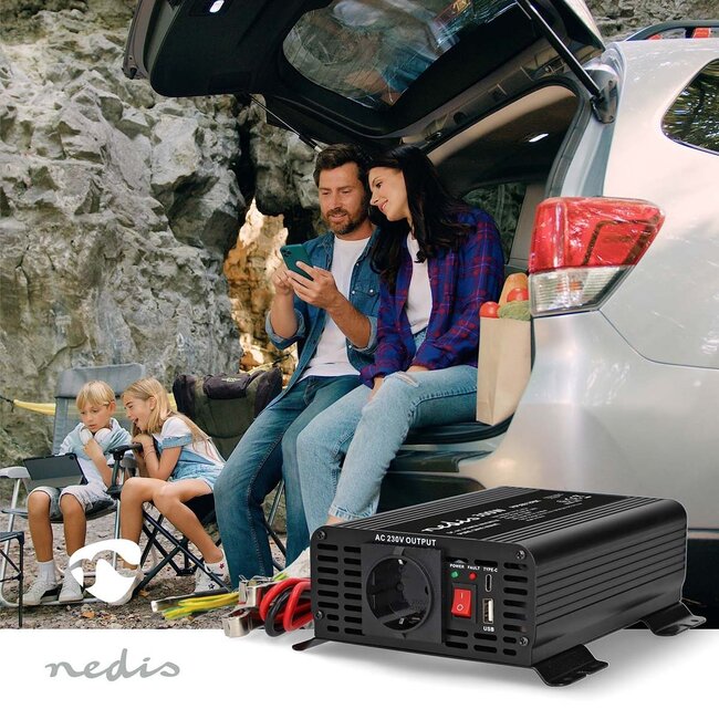 Nedis Wechselrichter 12V auf 230V + USB | 300W | Reine Sinuswelle