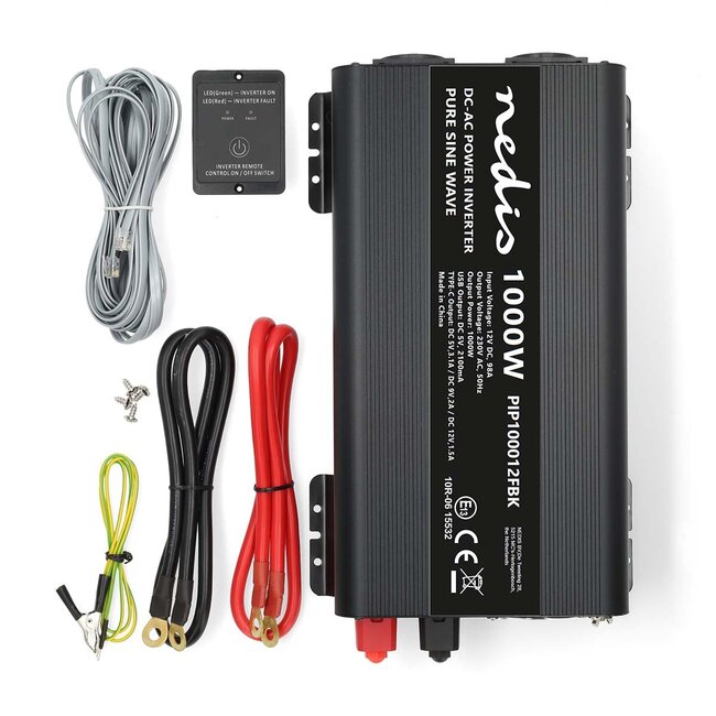 Nedis Wechselrichter 12V auf 230V + USB | 1000W | Reiner Sinus