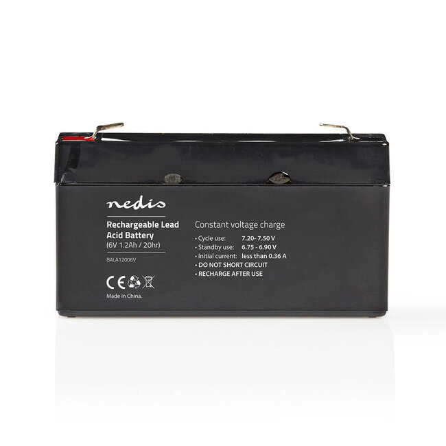 Nedis wiederaufladbare Bleiakku | 6V | 1200 mAh