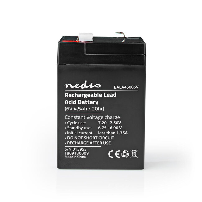 Nedis wiederaufladbare Bleiakku | 6V | 4500 mAh