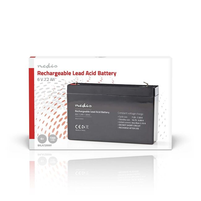 Nedis wiederaufladbare Bleiakku | 6V | 7200 mAh