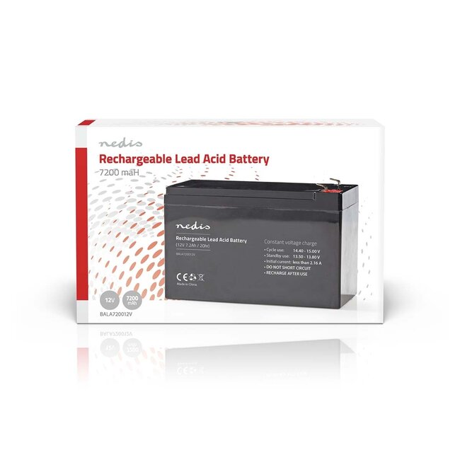 Nedis wiederaufladbare Bleiakku | 12V | 7200 mAh