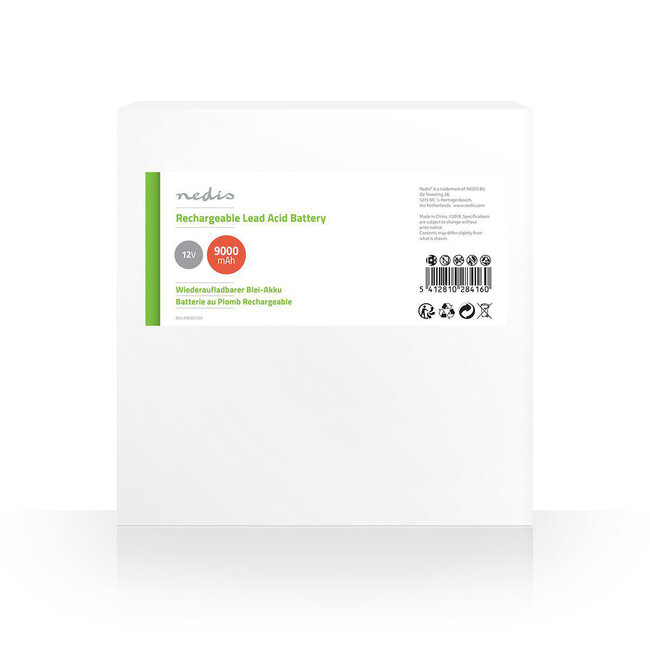 Nedis wiederaufladbare Bleiakku | 12V | 9000 mAh