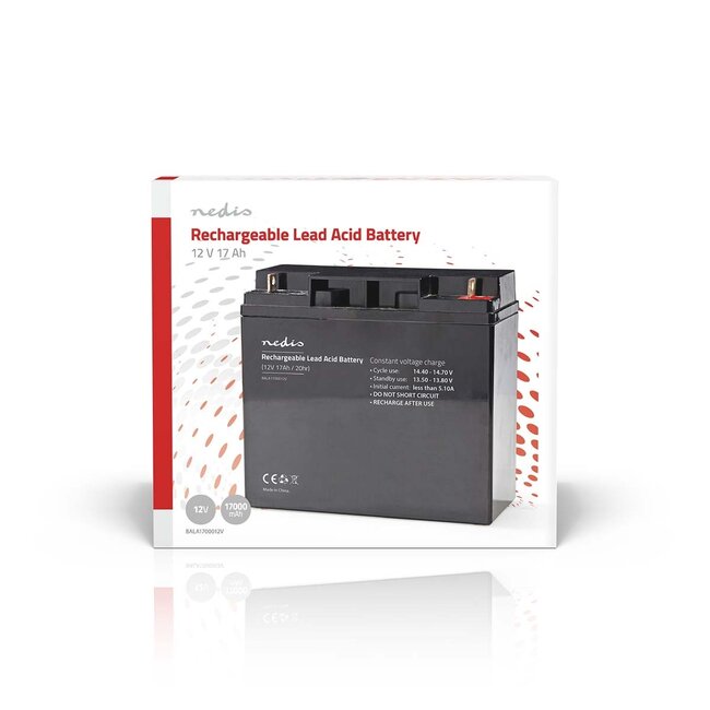 Nedis wiederaufladbare Bleiakku | 12V | 17.000 mAh