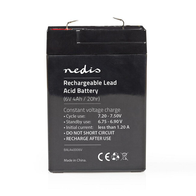 Nedis Wiederaufladbare Bleiakku | 6V | 4000 mAh