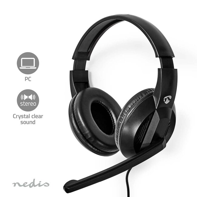 Nedis Komfortable Stereo Over-Ear PC-Headset | USB-C/USB-A | 1,8 m