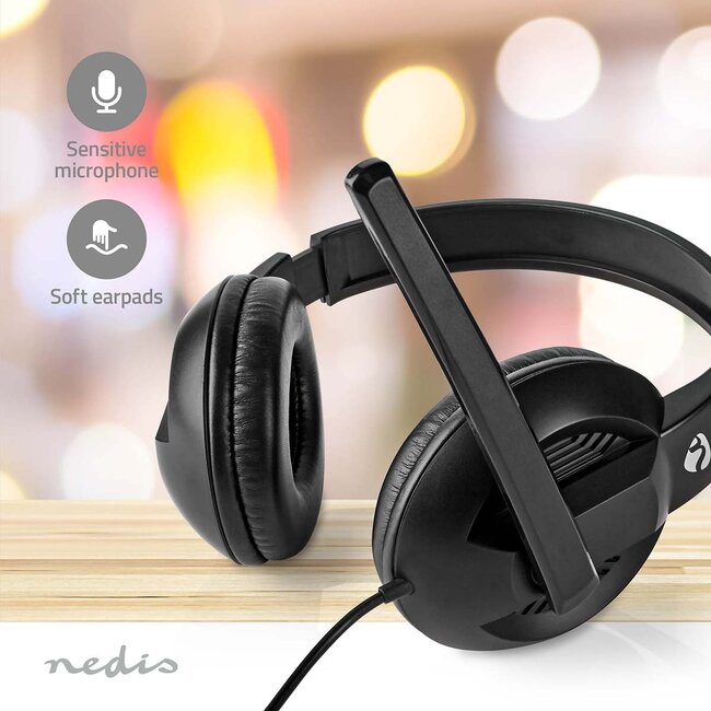 Nedis Komfortable Stereo Over-Ear PC-Headset | USB-C/USB-A | 1,8 m