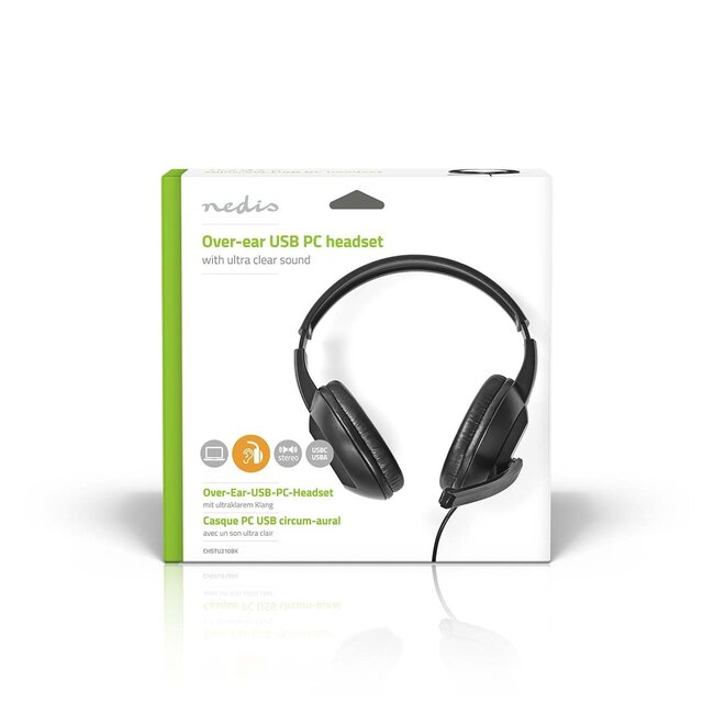 Nedis Komfortable Stereo Over-Ear PC-Headset | USB-C/USB-A | 1,8 m