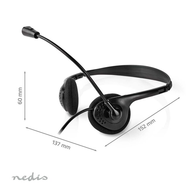 Nedis Stereo On-Ear PC-Headset | USB-C/USB-A | 1,8 m