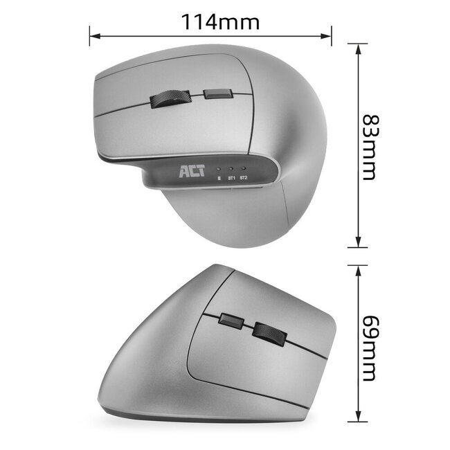 ACT ergonomische USB-A/USB-C & Bluetooth Maus | 7 Tasten | 1000-2400 dpi