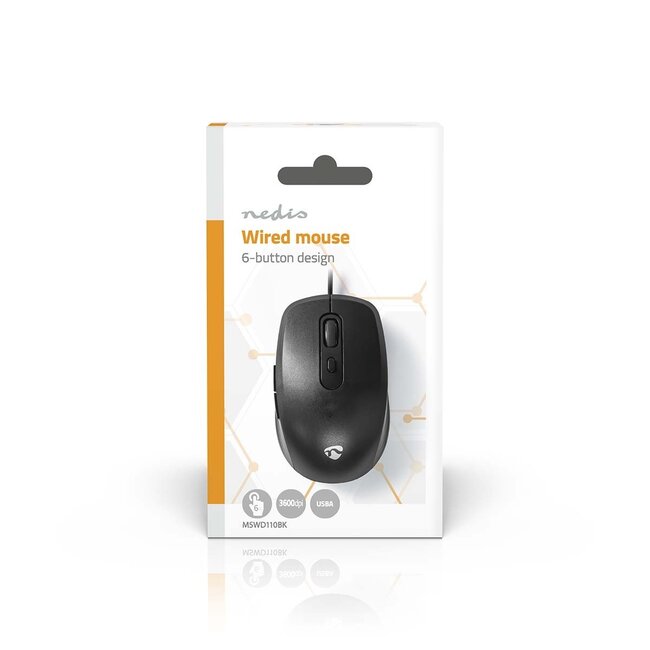 Nedis USB-Maus | kompakt | USB-A | 3600 dpi | 1,4 m