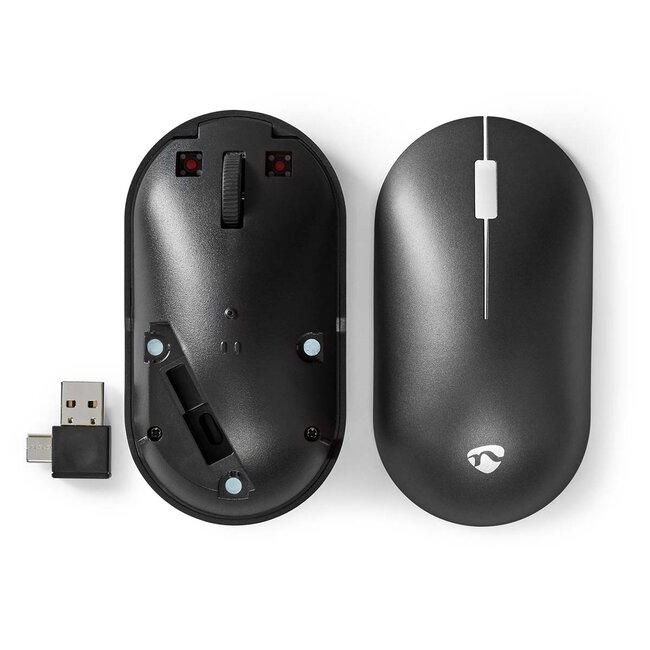 Nedis kabellose Maus | kompakt | USB-A/USB-C Dongle | 1200 dpi | 3 Tasten