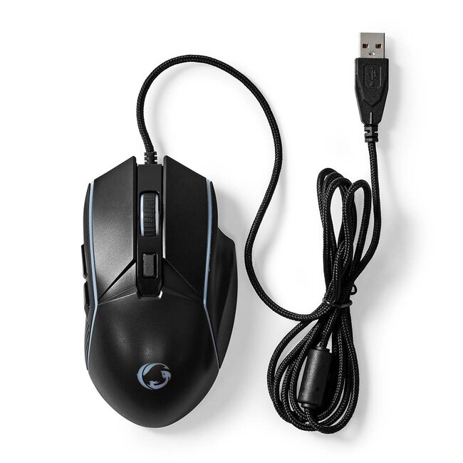 Nedis Gaming USB-Maus | USB-A | LED | 7200 dpi | 6 Tasten | 1,5 m