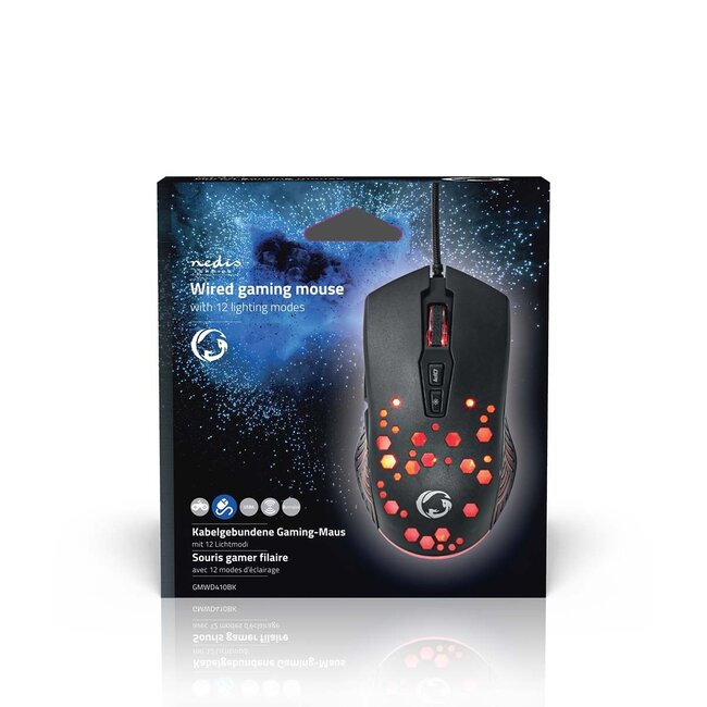 Nedis Gaming USB-Maus | USB-A | LED | 7200 dpi | 7 Tasten | 1,5 m