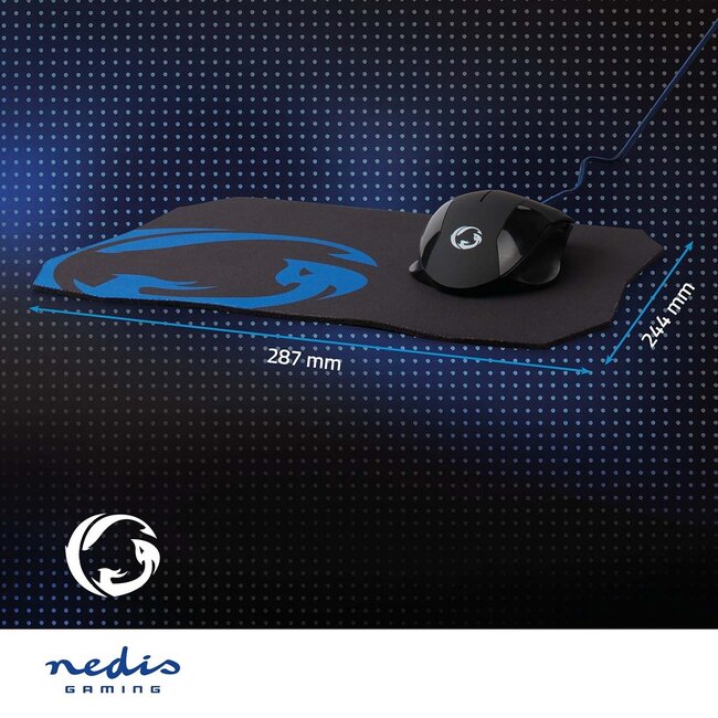 Nedis Gaming USB-Maus mit Mauspad | USB-A | 7200 dpi | 6 Tasten | 1,5 m