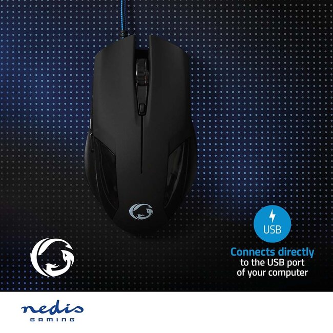 Nedis Gaming USB-Maus | USB-A | 7200 dpi | 6 Tasten | 1,5 m