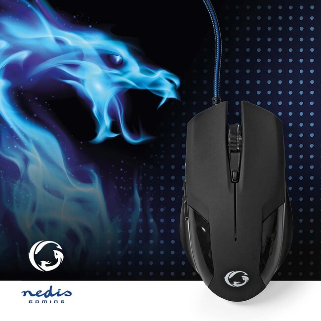 Nedis Gaming USB-Maus | USB-A | 7200 dpi | 6 Tasten | 1,5 m