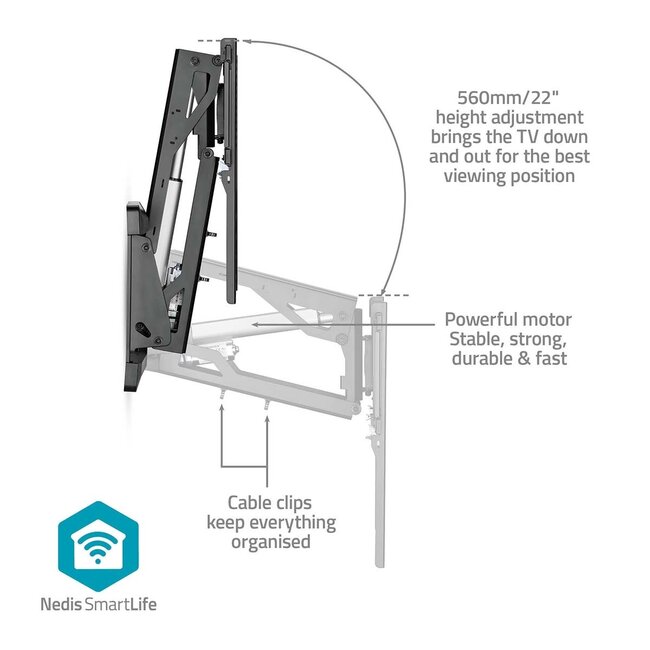 Nedis Motorisierte Wandhalterung für Bildschirme bis 75 Zoll