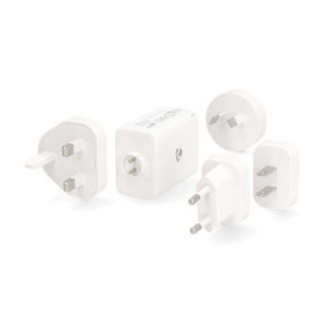 Reiseadapter | 100-240 V AC 50/60 Hz | 65 W | Weiß