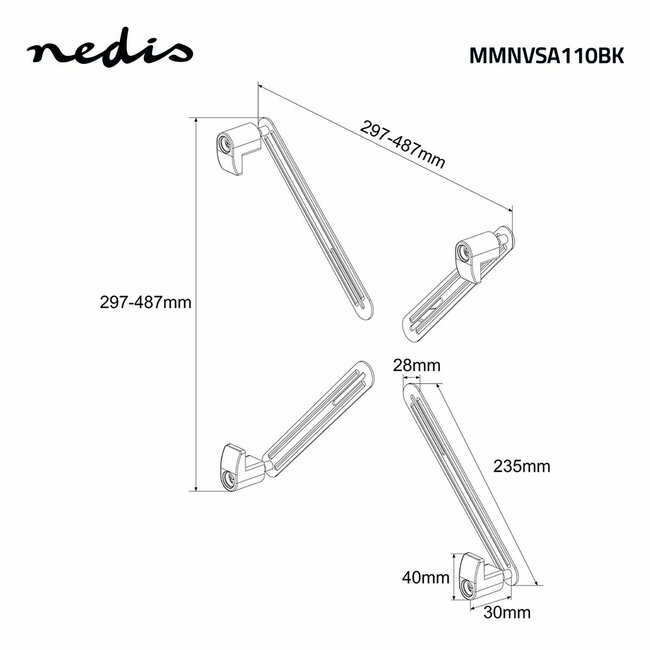 Nedis VESA-zu-Non-VESA Adapter für VESA 75/100 Halterung