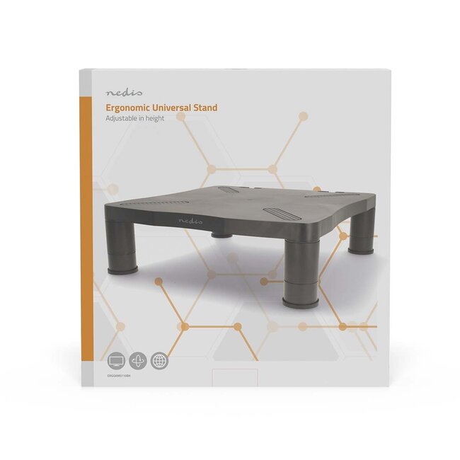 Nedis ergonomischer Monitorständer/Erhöhung | Schwarz