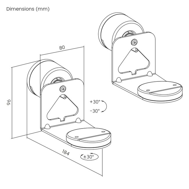 My Wall Wandhalterung Set für Sonos Era 100 und Era 300 | Full Motion | Weiß