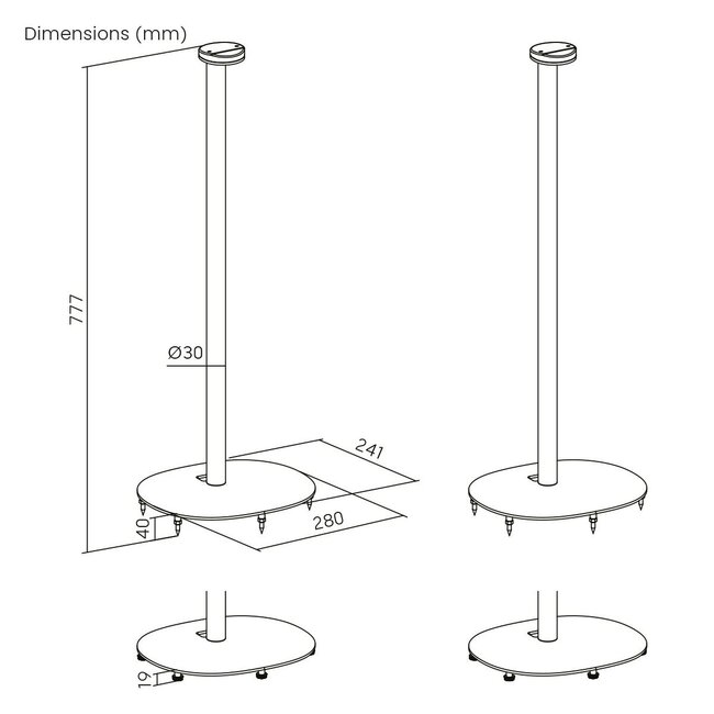 My Wall Extra Class Stativ-Set für Sonos Era 100 und Era 300 | fest