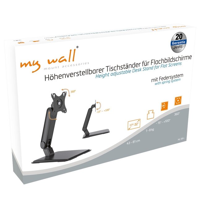 My Wall Monitorständer bis 32 Zoll | Interaktiv | Schwarz