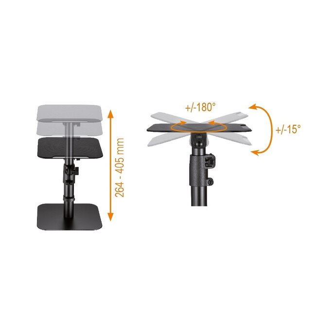 My Wall Lautsprecherständer Set | bis 15 kg | 26 - 41 cm hoch