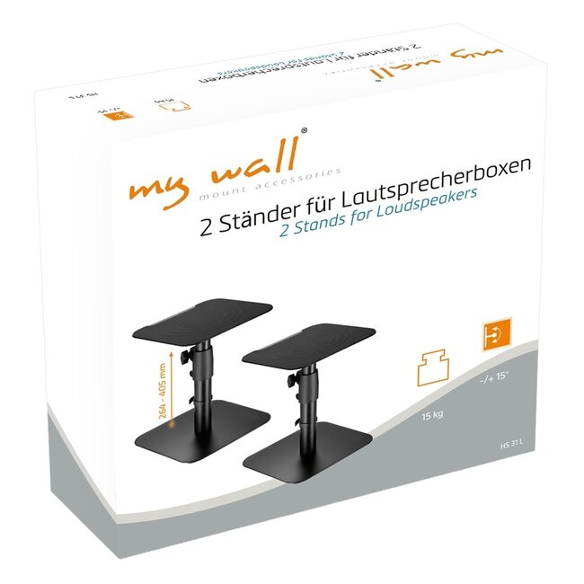 My Wall Lautsprecherständer Set | bis 15 kg | 26 - 41 cm hoch