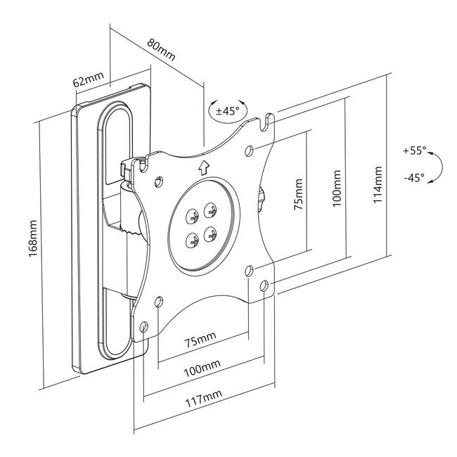 My Wall Wohnwagen-Wandhalterung für Bildschirme bis 32 Zoll | Full Motion | 1 Drehpunkt