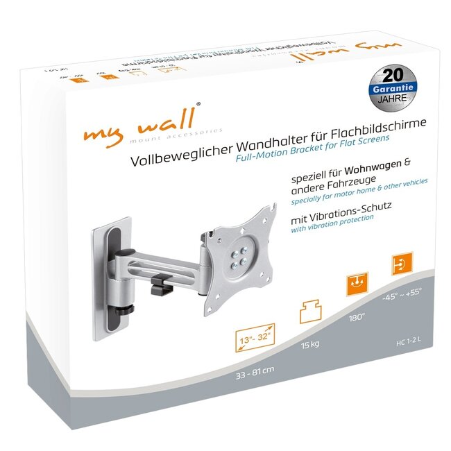 My Wall Wohnwagen-Wandhalterung für Bildschirme bis 32 Zoll | Full Motion | 2 Drehpunkte