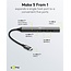 Goobay USB-Hub (USB-C) | 3x USB-A + 2x USB-C (1x PD 100W) | USB 2.0/3.0 | Aluminium | 0,10 m
