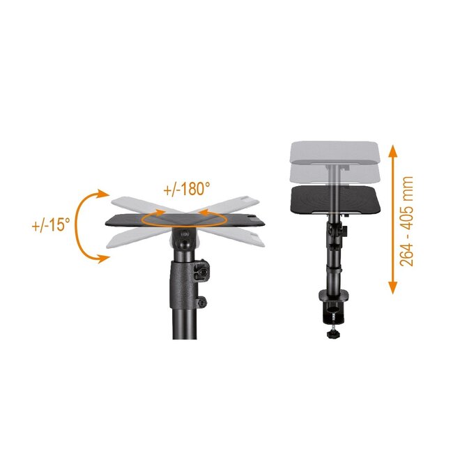 My Wall Lautsprecher-Schreibtischhalterung Set | bis 15 kg | 26 - 41 cm hoch | schwarz