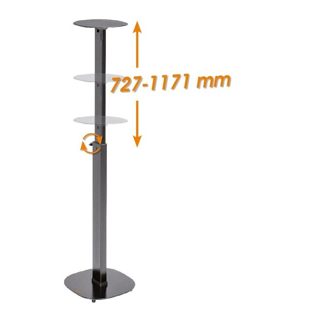 My Wall Lautsprecherständer Set | bis 10 kg | 73 - 117 cm hoch | schwarz