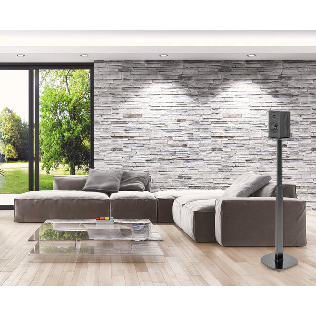 My Wall Lautsprecherständer Set | bis 10 kg | 73 - 117 cm hoch | schwarz